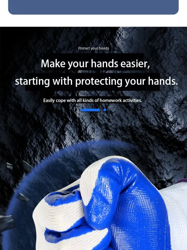 3 Pairs Of Non-slip Wear-resistant Breathable Nitrile Non-slip Work Gloves - Image 11