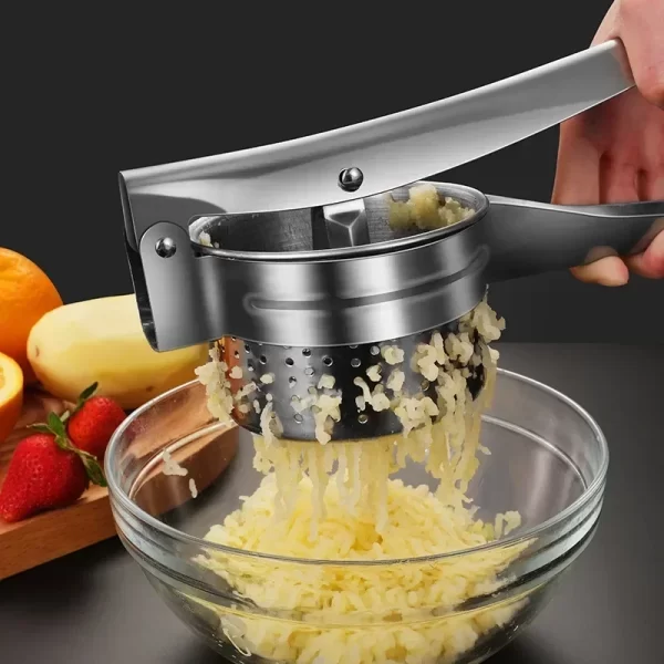Masher RicerPress Mashed Potatoes Stainless Steel Crushing Puree Fruit Vegetable Squeezer Juicer Press - Image 2