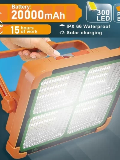 Camping Lantern 20000mAh High Solar Rechargeable LED Tent Light with Magnet