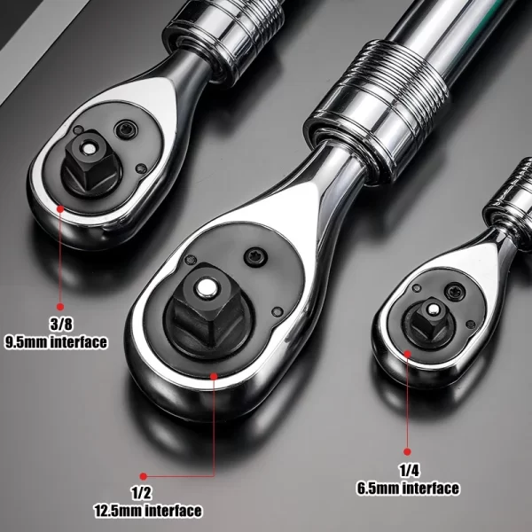 Telescopic Socket Ratchet Wrench for Automotive Repair Adjustable Head - Image 4