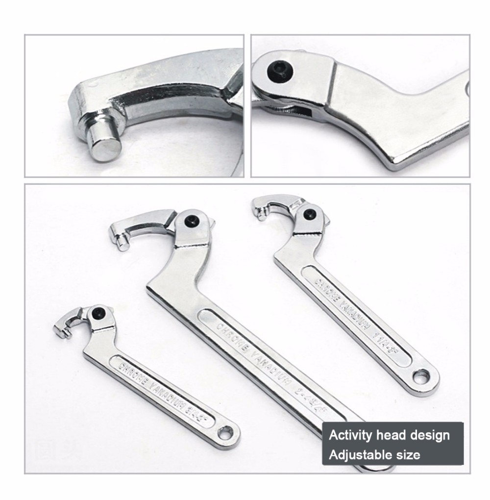 1PCS Adjustable Wrench Hook Spanner Square/Round Head CR-V Spanner - Image 14