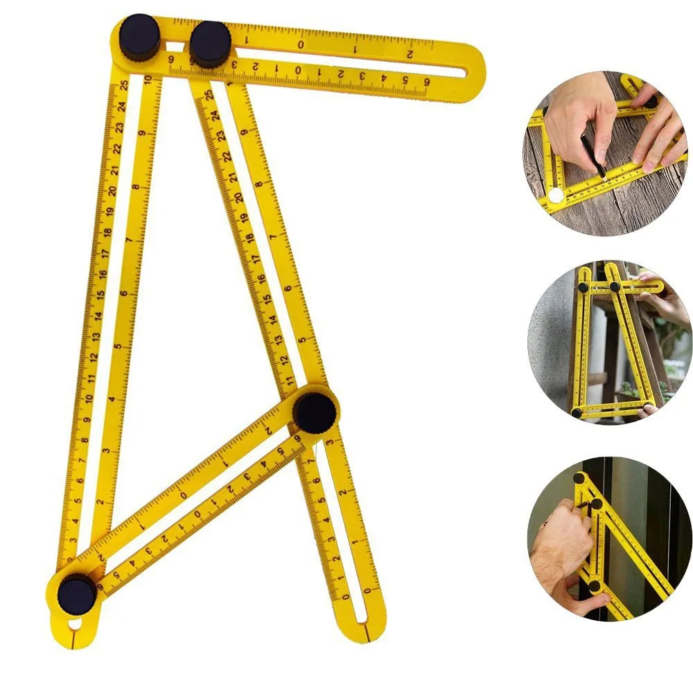 Protractor Multi Angle Ruler Template 4 Folding Angle Measuring Tool