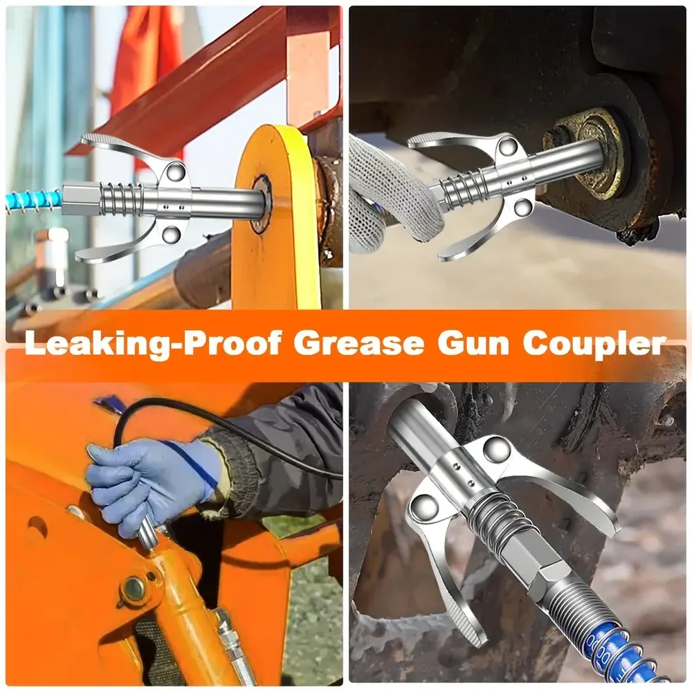 10000PSI Grease Gun Coupler NPTI/8 Oil Pump Quick Release Grease Nozzle Injector - Image 12
