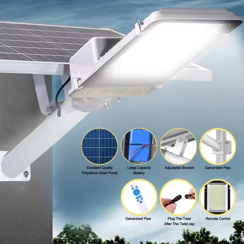 Aluminum 8000mah High Power Solar Light Outdoor Solar Street Light Waterproof Street Light - Image 2