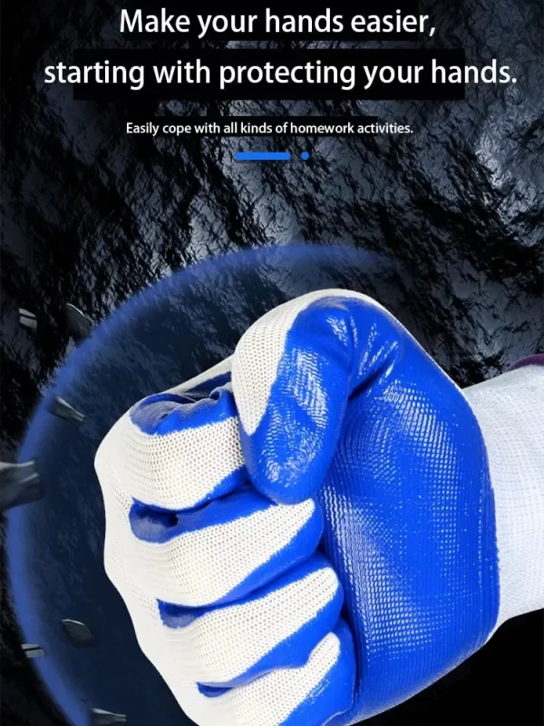 3 Pairs Of Non-slip Wear-resistant Breathable Nitrile Non-slip Work Gloves - Image 5