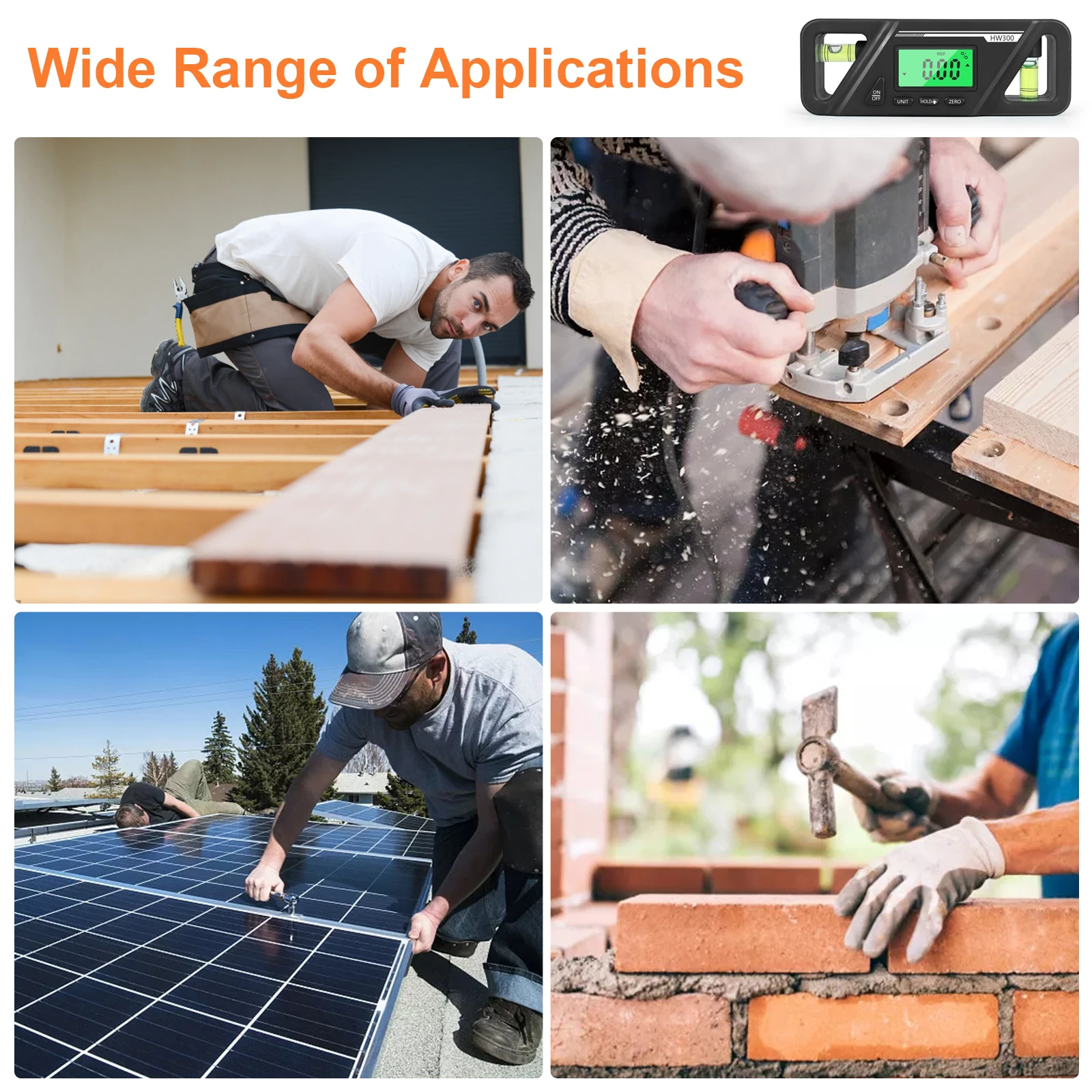 HW300 Inclinometer LCD Display Digital Protractor Level Meter Angle Measuring Inclinometer 90°Level Neodymium Magnetic Base - Image 3