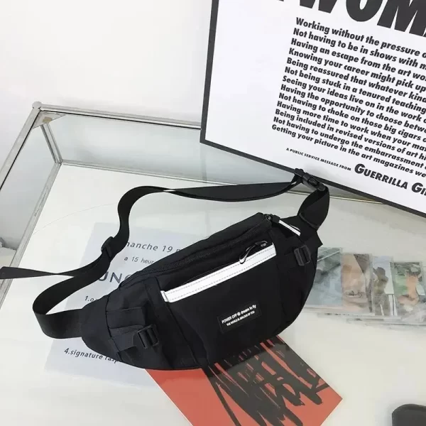 Japanese Harajuku Reflective Chest Bag Women and Men Waist Bag Collage Student Crossbody Bags Purses and Handbags - Image 5