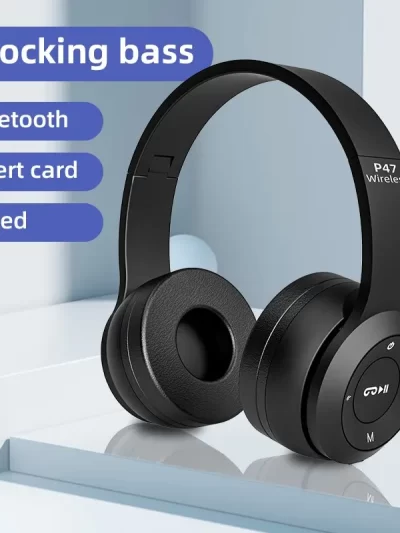 P47 Wireless Headphones Bluetooth 5.0 Earphones Foldable HIFI Stereo Bass for Music Gaming