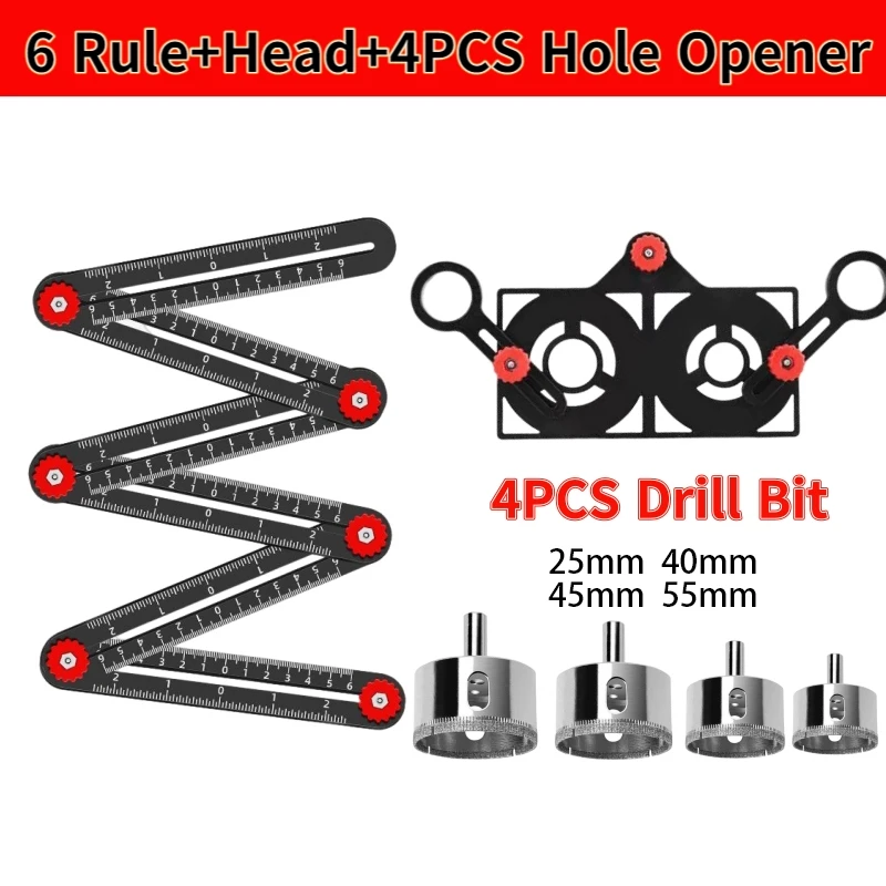 4/6/9/12 Aluminum Alloy Folding Ruler Multi-Functional Measuring Ruler - Image 10