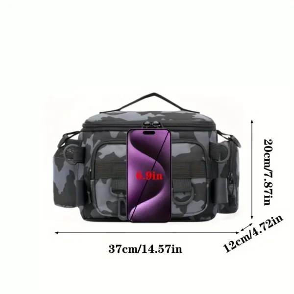A practical fishing gear bag - canvas waist bag crossbody shoulder bag - Image 3
