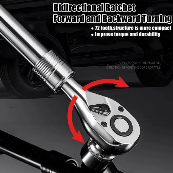 Telescopic Socket Ratchet Wrench for Automotive Repair Adjustable Head - Image 5