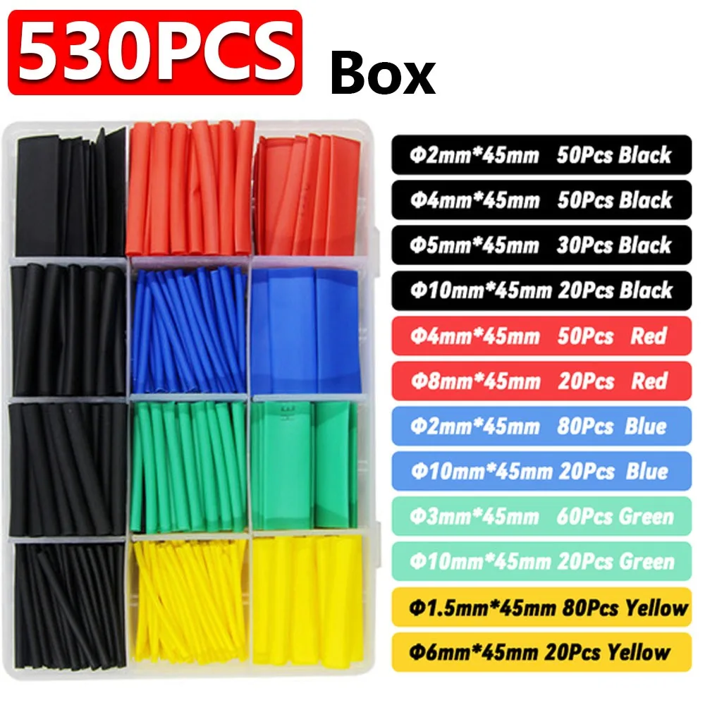 1060/530/127PCS Heat Shrink Tubing kit 2:1 Shrinkable Wire Shrinking Wrap Wire Connect Cover - Image 21