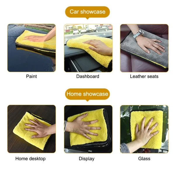 SEAMETAL Microfiber Car Washing Towel 400GSM Double-Sided Coral Velvet Clean Towels High Water Absorption - Image 6