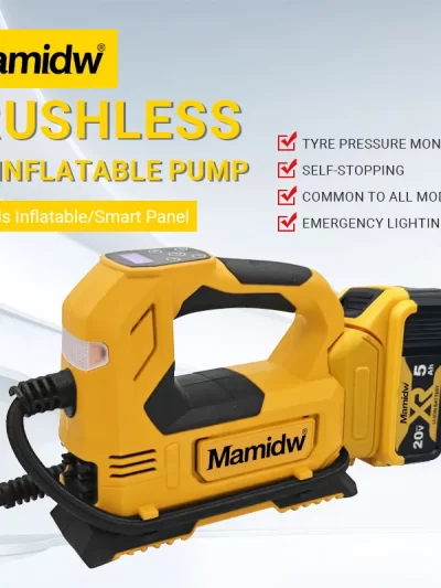 Mamidw Brushless Automatic Cordless Inflator Electric Air Pump Handheld Car Tire Air Compressor For 20V DEWALT Battery ﻿