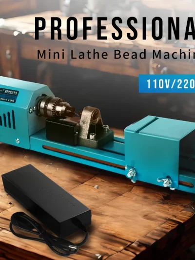 Electric Wood Mini Lathe Machine - Beads Grinding Polishing Beading Woodturning Lathe for Craft And DIY Projects