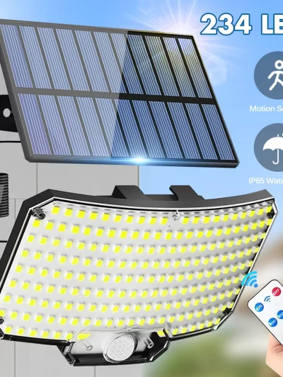 Solar Lights Outdoor 234LED 3 Modes Motion Sensor Flood Lights with Remote