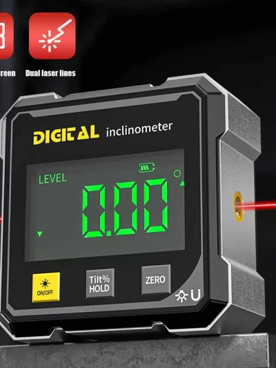 4-Side Magnetic Digital Angle Gauge With Laser Electronic Protractor Horizontometer Inclinometer Angle Ruler Slope Measuring