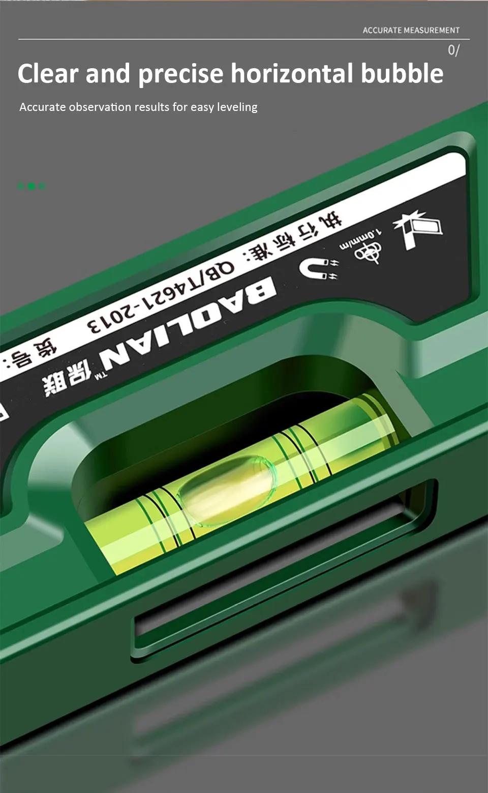 225MM Three Bubble Level Ruler High Precision Spirit Level Magnetic Lever Angle Gauge Finder - Image 12
