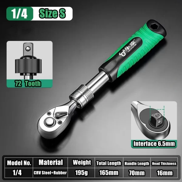 Telescopic Socket Ratchet Wrench for Automotive Repair Adjustable Head - Image 16