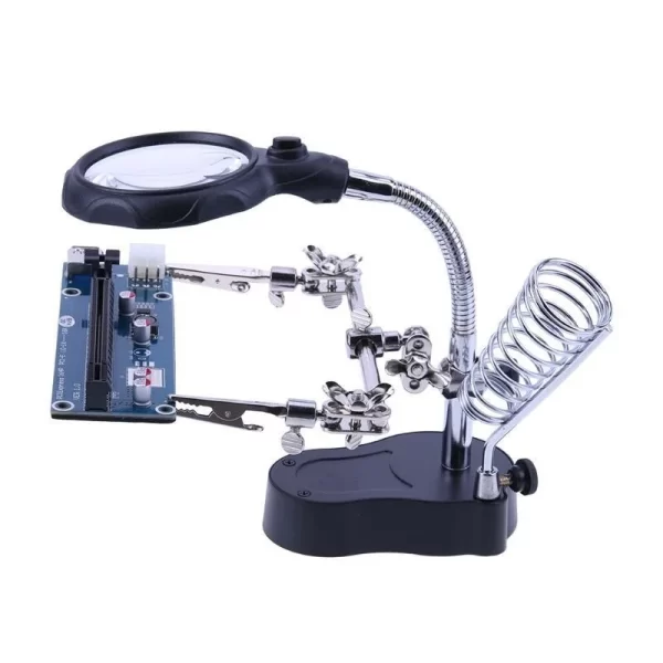 Desktop Magnifier Welding Magnifying Glass LED Holder Soldering Repair Tool - Image 2