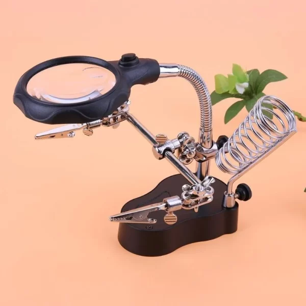 Desktop Magnifier Welding Magnifying Glass LED Holder Soldering Repair Tool - Image 7