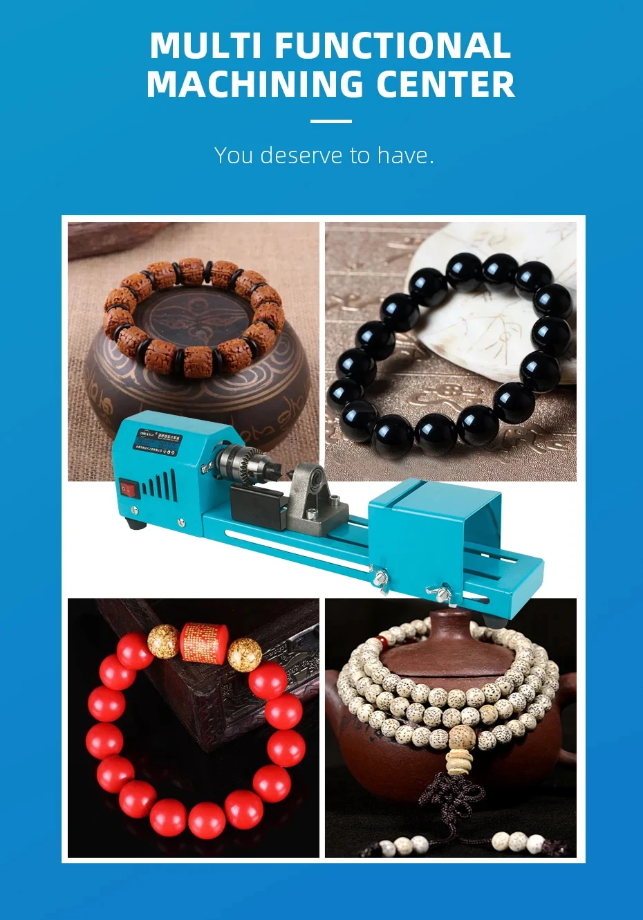 Electric Wood Mini Lathe Machine - Beads Grinding Polishing Beading Woodturning Lathe for Craft And DIY Projects - Image 14