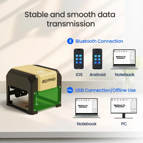 3000mW Laser Engraver Machine CNC Highly Accurate Portable 3W Laser Engraving Cutting Machine For Dog Tag Paper Leather Wood DIY - Image 3