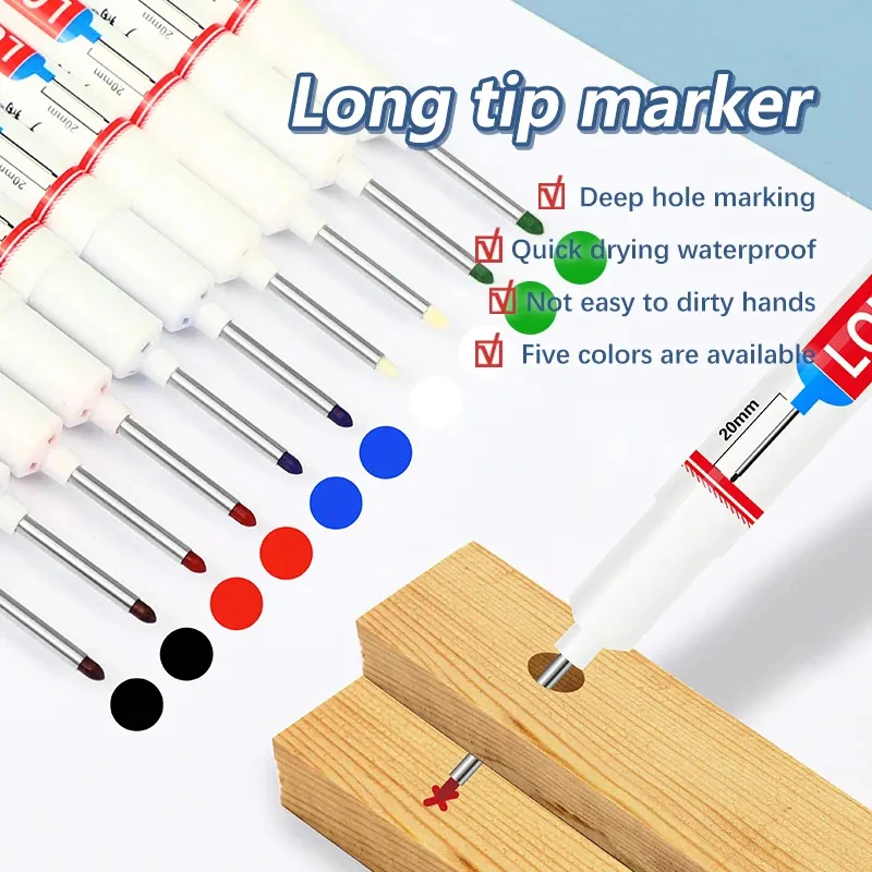 8Pcs/Set 20mm Deep Hole Long Nib Head Markers For Metal Perforating Pen Waterproof - Image 31