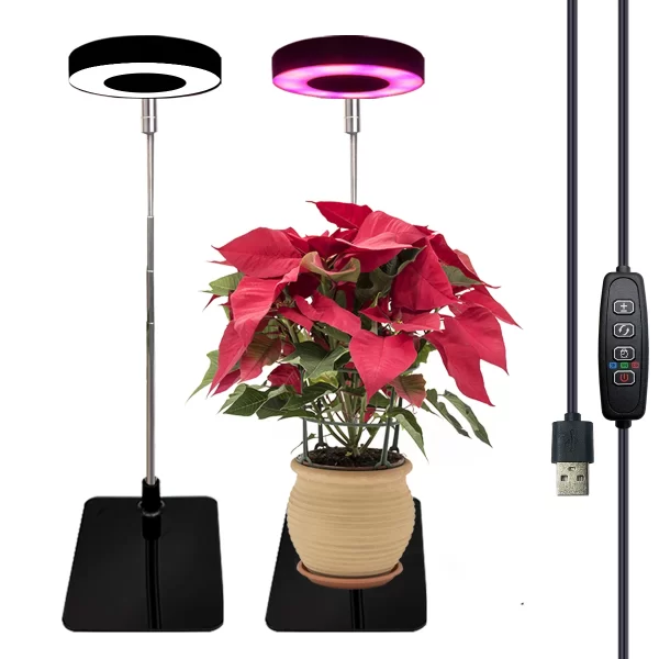 Three color with base plant light Full spectrum LED indoor plant growth light 3/9/12 timing height adjustable 10 levels dimming - Image 7
