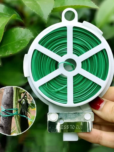 1 Roll/100M Multifunctional Plastic Steel Twist Tie Sturdy Reusable Garden Flower Plant Support Strap Tie