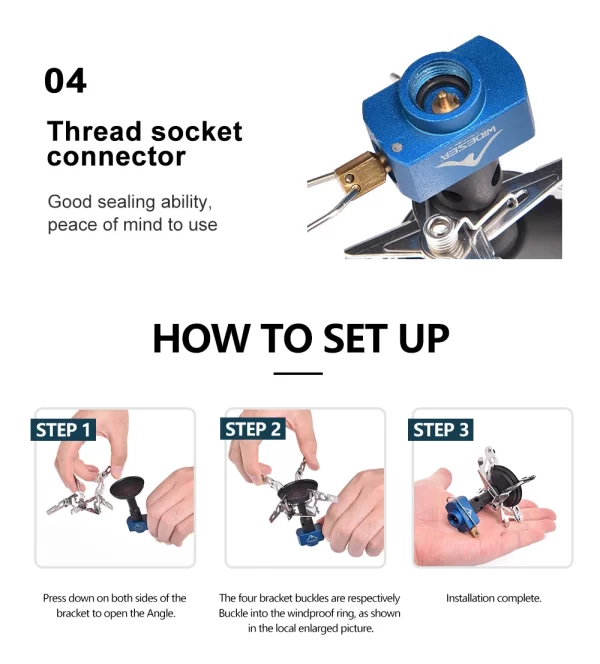 Outdoor Camping Gas Burner Outdoor Stove 3300W  Survival Bushcraft Kitchen - Image 12