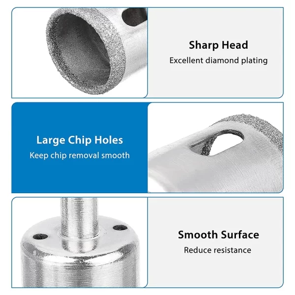 Diamond Hole Saw Kit with Double Suction Cups Hole Saw Guide Jig - Image 13