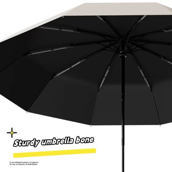 Extra Large Reinforced Wind-resistant Rain-resistant Dual-purpose UV-resistant Fully Automatic Ring-buckle Umbrella - Image 5