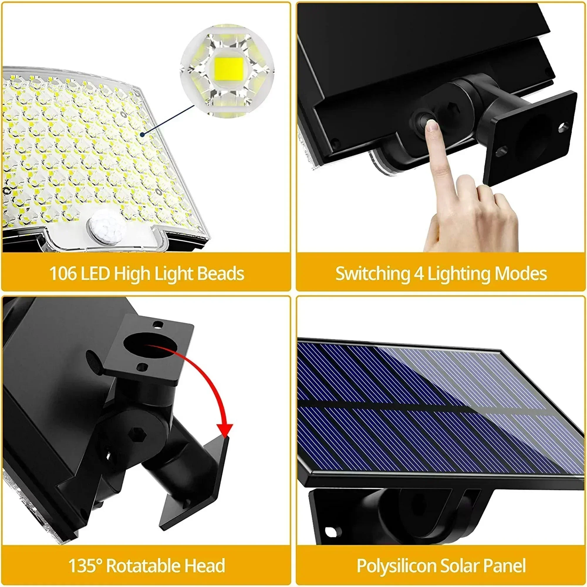 IP65 Waterproof Solar Outdoor Light - LED Motion Sensor Light - Security Floodlight - Image 3