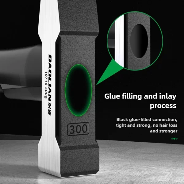 Hardware Tools, Building Decoration, Flat Head Hammer 200g, Plastic Coated Duckbill Hammer - Image 2