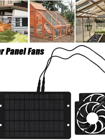 Solar Powered Fan Exhaust Fan12V 10W Waterproof Dual Exhaust Fan Air Extractor
