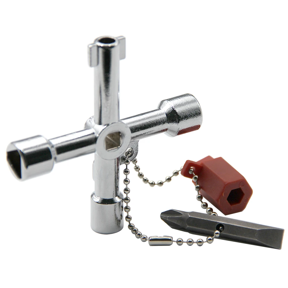 Four-in-one multi-function key wrench electric elevator electric control cabinet valve inner triangle four corners screwdriver - Image 11