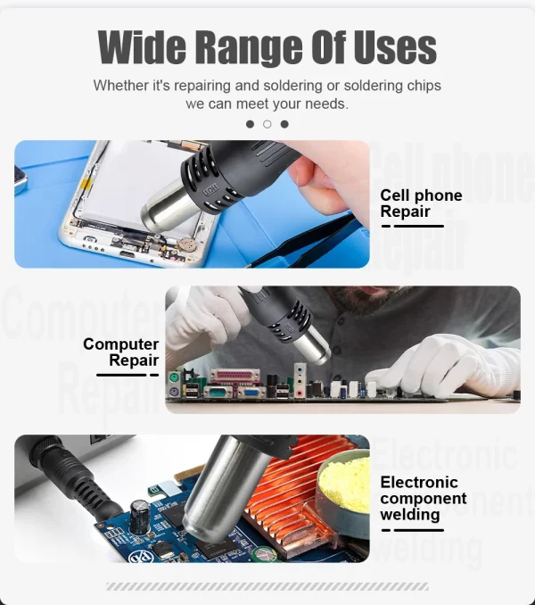JCD 8586D Soldering Station 2 IN 1 Hot Air Gun Solder Station with 2 Digital display - Image 16
