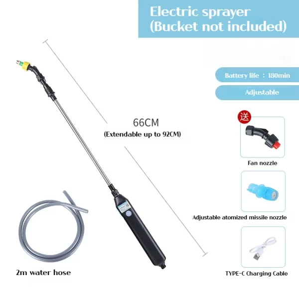 Shoulder-type electric pesticide sprayer 2000mAh lithium battery comes with bucket USB charging - Image 6