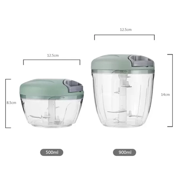 500/900ML Manual Meat Mincer Garlic Chopper Rotate Garlic Press Crusher Vegetable Onion Cutter - Image 6