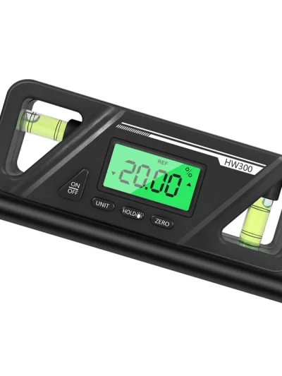 HW300 Inclinometer LCD Display Digital Protractor Level Meter Angle Measuring Inclinometer 90°Level Neodymium Magnetic Base
