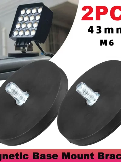 2PCS 43mm M6 Bolt Magnetic Base Mount Bracket Clamp LED Work Light Bar Holder SUV Offroad