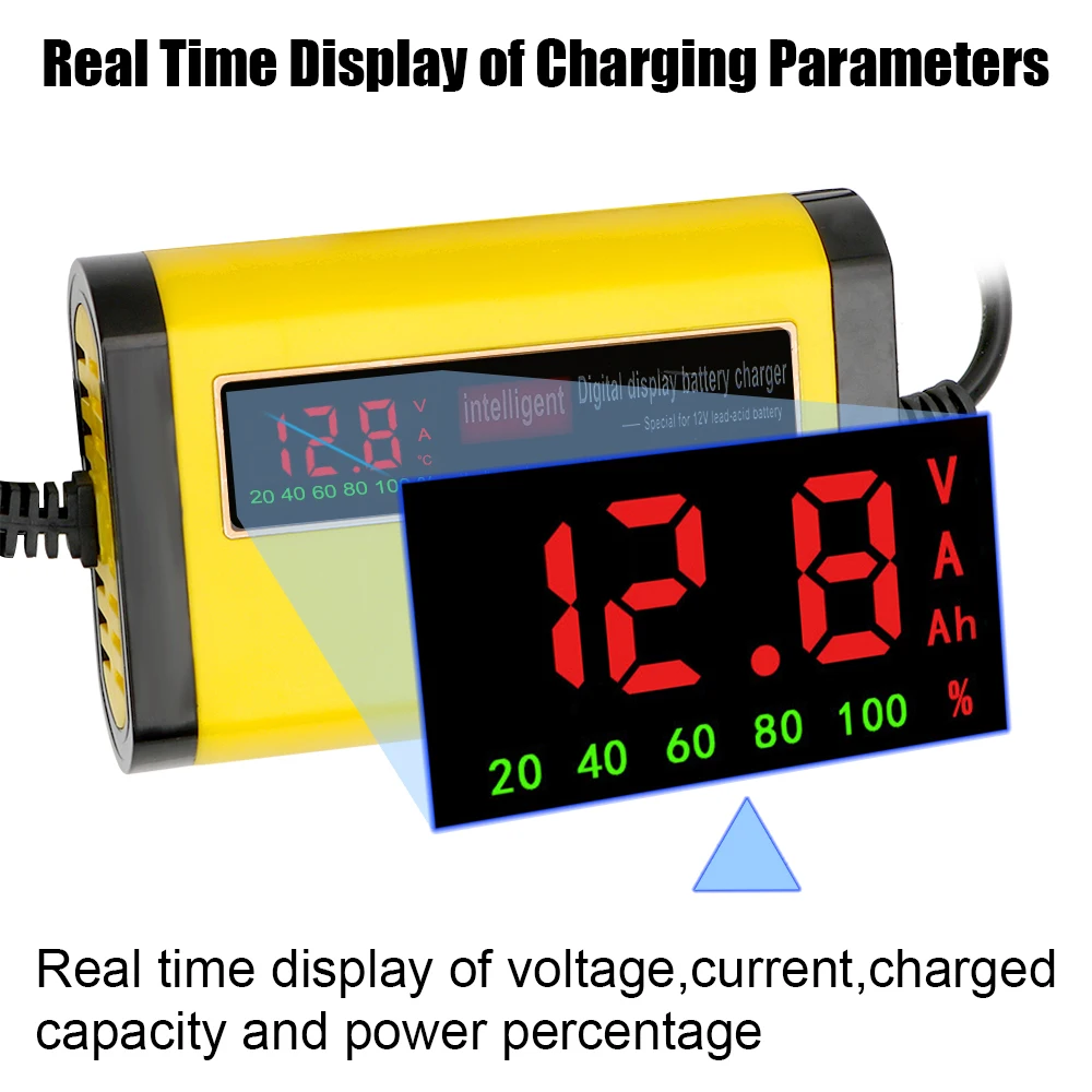 2A Intelligent Fast Power Charging 3 Stages Lead Acid AGM GEL Battery-chargers Car Battery Charger - Image 4