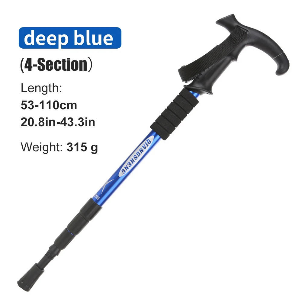 Outdoor Folding Trekkings Pole 4-Section Portable Walking Hiking Telescopic Stick Lightweight - Image 9