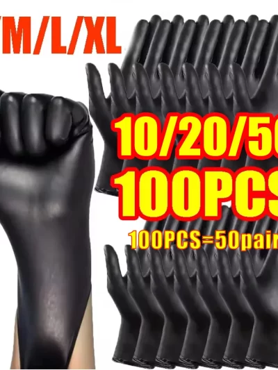 10/20/50/100PCS Bagged Disposable Gloves Black Disposable Gloves