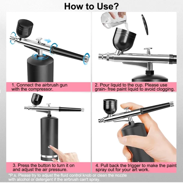 Airbrush with Compressor Airbrush Painting Mini Spray Gun for Painting Electric Paint Gun Airbrush Compressor Paint Spray Gun - Image 14