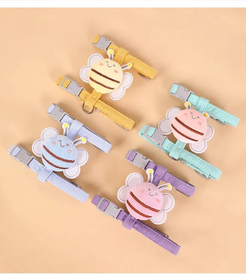 Cat Harness Leash Collar Set Adjustable Cartoon Bee Double Layer Dog Harness for Small Medium Pet Collar Leash - Image 17