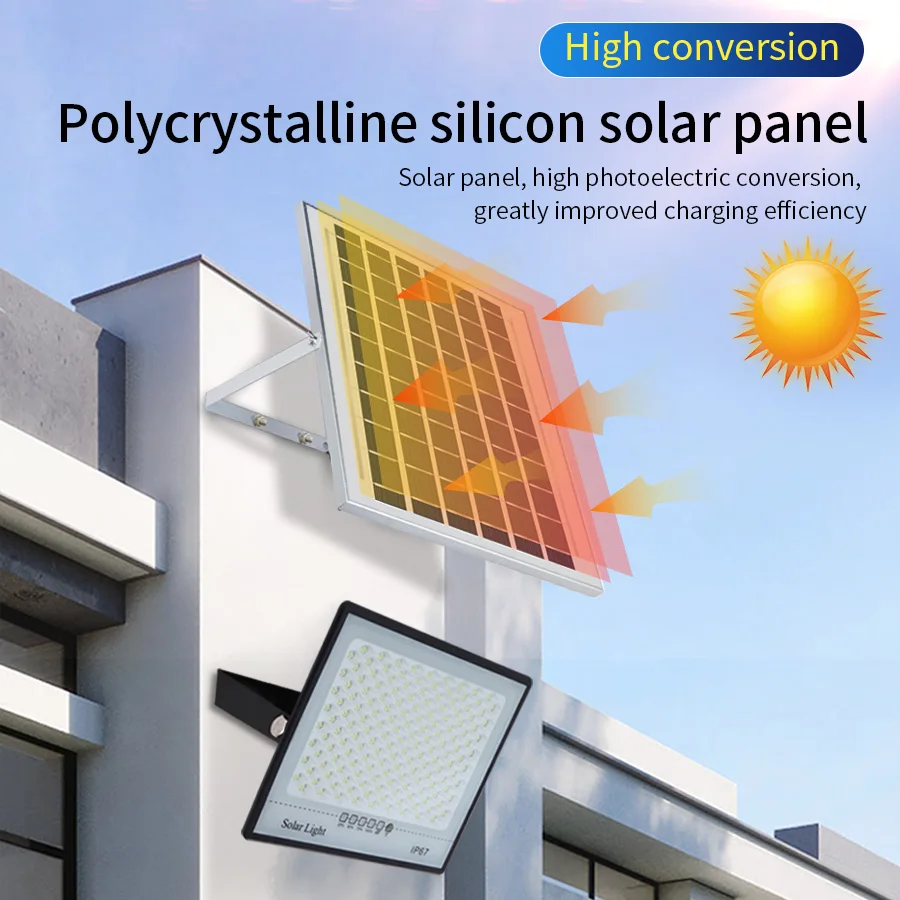 300W Solar Lamp Outdoor Waterproof Spotlights Solar Lights Remote Control Solar Floodlight - Image 2