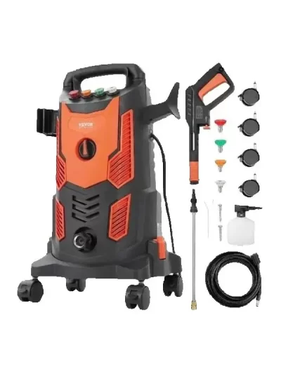 SucceBuy Electric Pressure Washer Power Washer Quick Connect Nozzles Foam Cannon Retractable Handle for Portable to Clean Patios