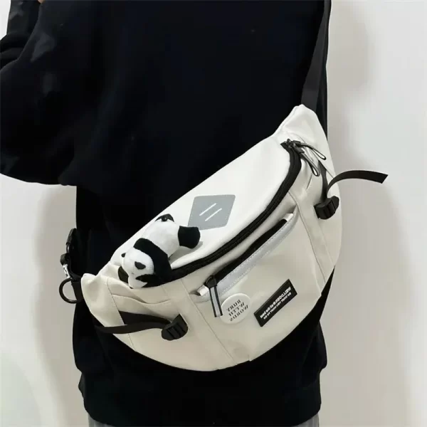 Japanese Harajuku Reflective Chest Bag Women and Men Waist Bag Collage Student Crossbody Bags Purses and Handbags - Image 2